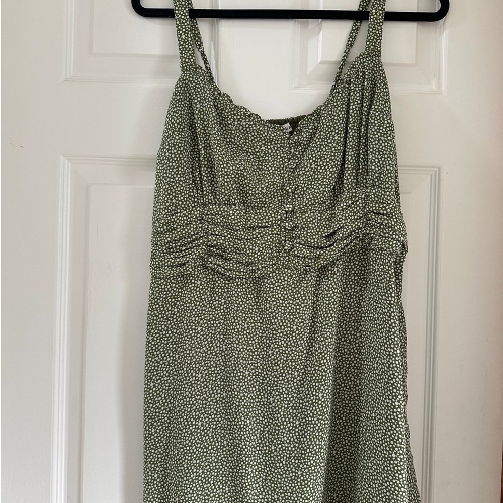 Abercrombie & Fitch Green Dress with White Dots